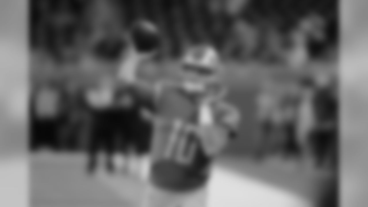 Detroit Lions quarterback David Blough (10) before a NFL football game against the Tampa Bay Buccaneers Sunday, Dec. 15, 2019 in Detroit. (Detroit Lions via AP).