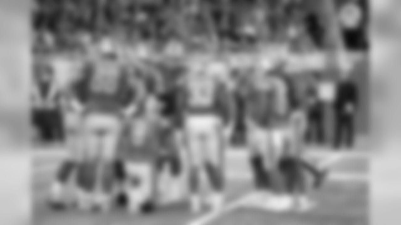 Detroit Lions offensive huddle during a NFL football game against the New England Patriots on Sunday, Sept. 23, 2018 in Detroit. (Detroit Lions via AP).