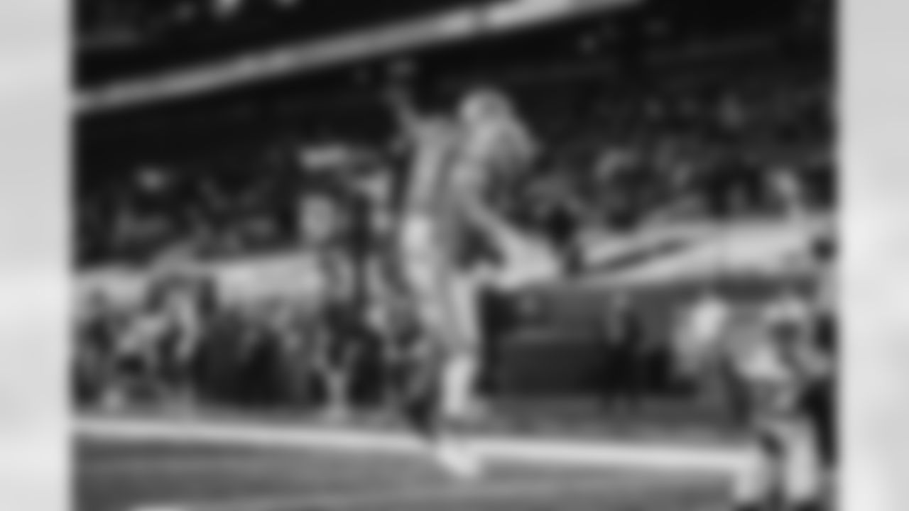 Detroit Lions running back Adrian Peterson (28) Detroit Lions wide receiver Marvin Jones Jr. (11) during an NFL football game against the Indianapolis Colts on Sunday, Nov. 1, 2020 in Detroit. (Detroit Lions via AP).