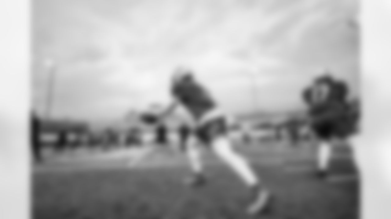 Liberty quarterback Malik Willis during Senior Bowl practice on February 1, 2022. (Jeff Nguyen/Detroit Lions)
