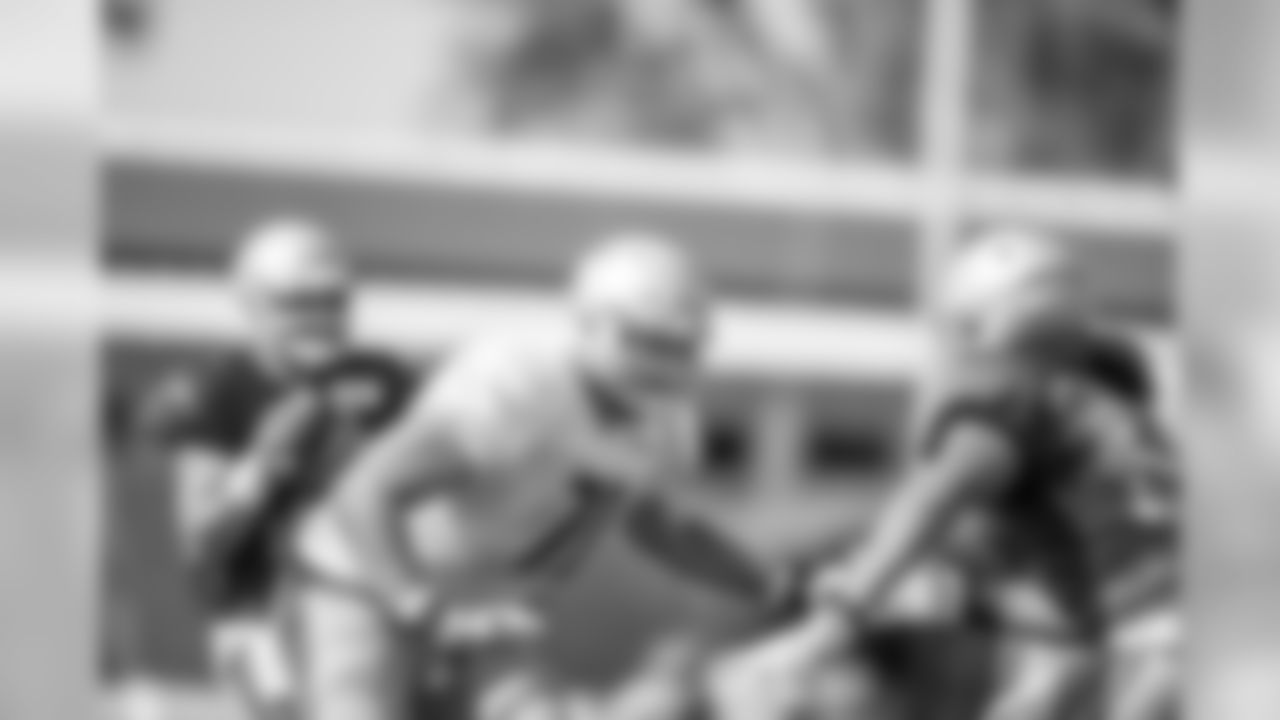 Detroit Lions tackle Rick Wagner (71) during Day 3 of 2019 Detroit Lions Training Camp presented by Rocket Mortgage on Saturday, July 27, 2019 in Allen Park, Mich. (Detroit Lions via AP)