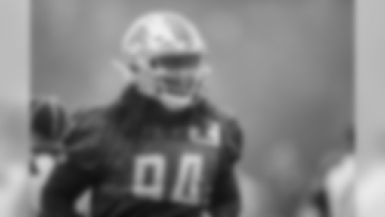 Detroit Lions defensive end Ziggy Ansah (94) during training camp practice on Thursday, Aug. 16, 2018 in Allen Park, Mich. (Detroit Lions via AP)