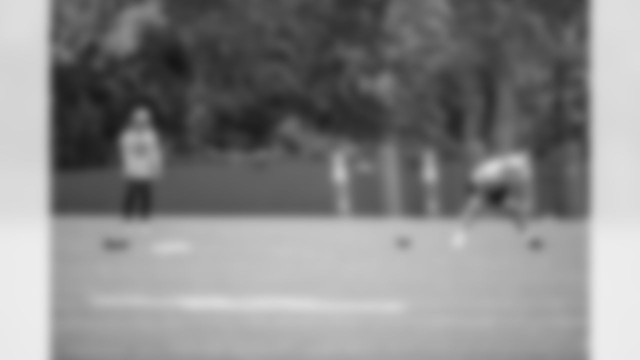 Detroit Lions long snapper Don Muhlbach (48) and Detroit Lions punter Sam Martin (6) during Day 1 of minicamp on Tuesday, June 4, 2019 in Allen Park, Mich. (Detroit Lions via AP)