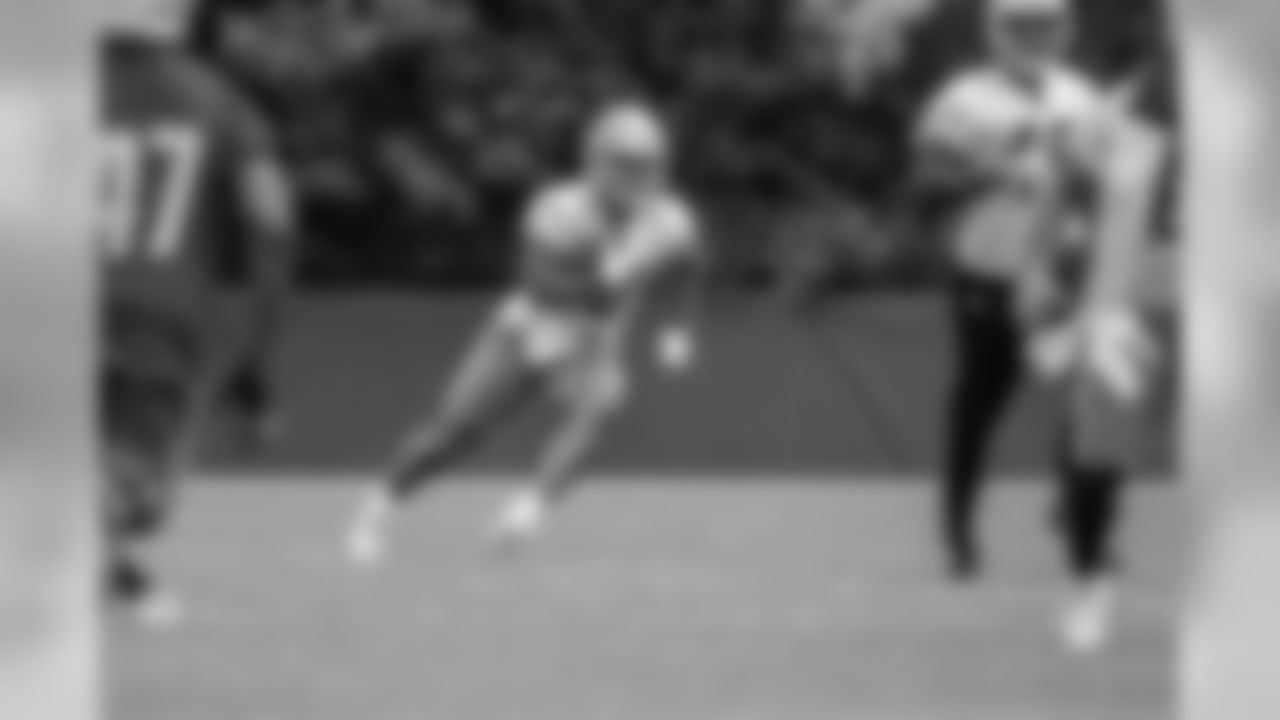 Detroit Lions running back Ty Johnson (38) returns a kickoff during Day 2 of minicamp on Wednesday, June 5, 2019 in Allen Park, Mich. (Detroit Lions via AP)