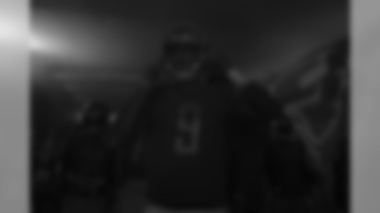 Detroit Lions quarterback Matthew Stafford (9) in the tunnel for introductions before a NFL football game against the New York Giants Sunday, Oct. 27, 2019 in Detroit. (Detroit Lions via AP).