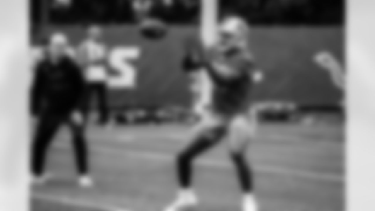 Detroit Lions tight end James Mitchell (82) during practice at the Lions Training Facility in Allen Park, MI on September 29, 2022. (Jeff Nguyen/Detroit Lions)