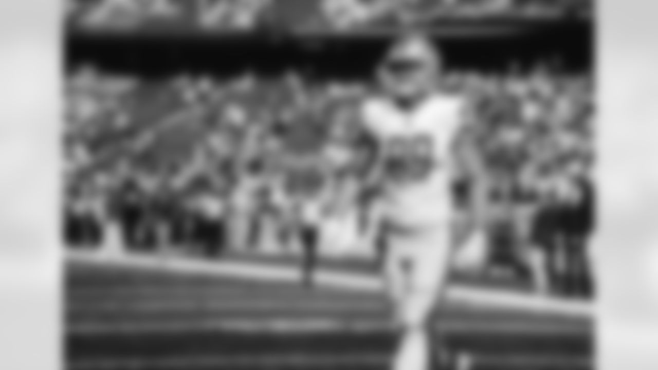 Detroit Lions tight end Brock Wright (89) before a NFL football game against the New England Patriots on Sunday, October 9, 2022 in Foxborough, MA. (Jeff Nguyen/Detroit Lions).
