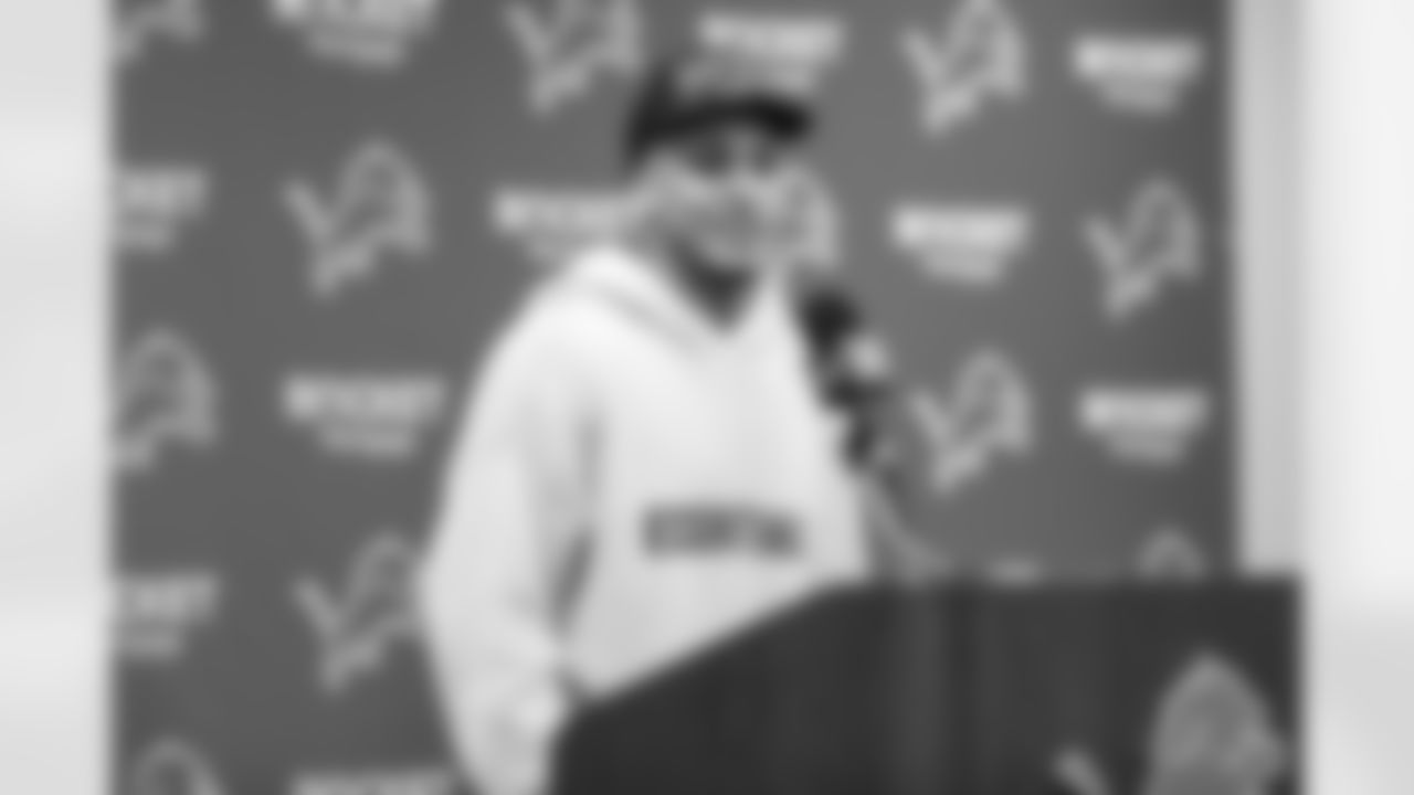 Detroit Lions cornerback Mike Hughes doing a press conference at the Lions Training Facility in Allen Park, MI on March 23, 2022. (Josh Mandujano/Detroit Lions)