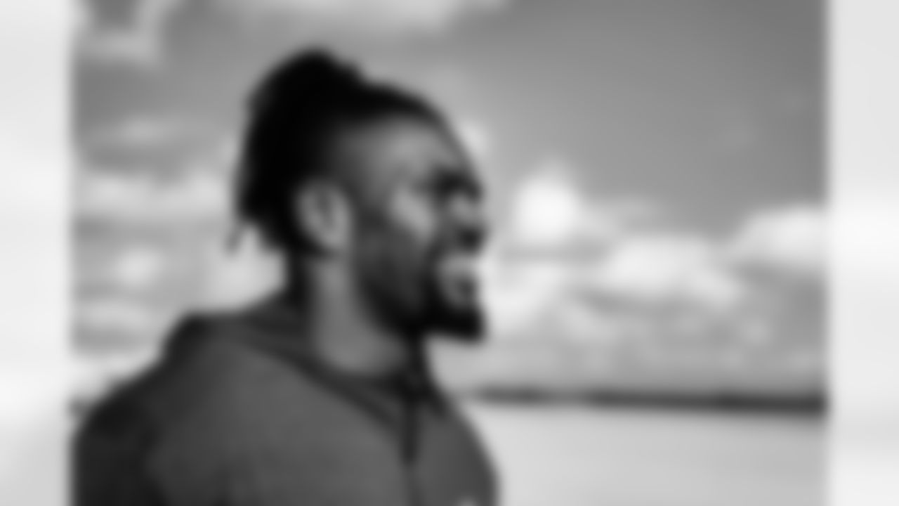Detroit Lions fullback Jason Cabinda (45) traveling to Minnesota on October 9, 2021 in Detroit, MI. (Jeff Nguyen/Detroit Lions).