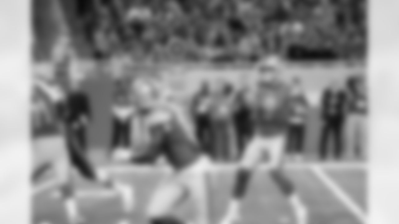Detroit Lions quarterback Matthew Stafford (9) throws a pass during a NFL football game against the New England Patriots on Sunday, Sept. 23, 2018 in Detroit. (Detroit Lions via AP).