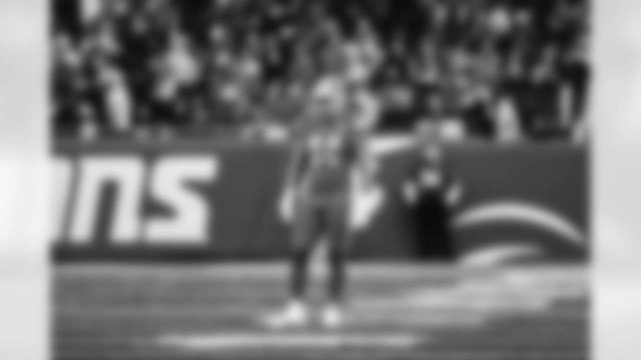 Detroit Lions linebacker Malcolm Rodriguez (44) during a NFL game against the Carolina Panthers on Sunday, Oct. 8, 2023 in Detroit, MI. (Jeff Nguyen/Detroit Lions)