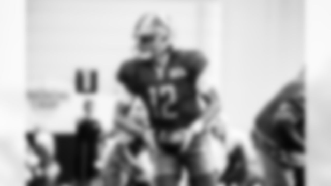 Detroit Lions quarterback Tim Boyle (12) during Lions Training Camp at the Training Facility in Allen Park, MI on August 19, 2021. (Jeff Nguyen/Detroit Lions)