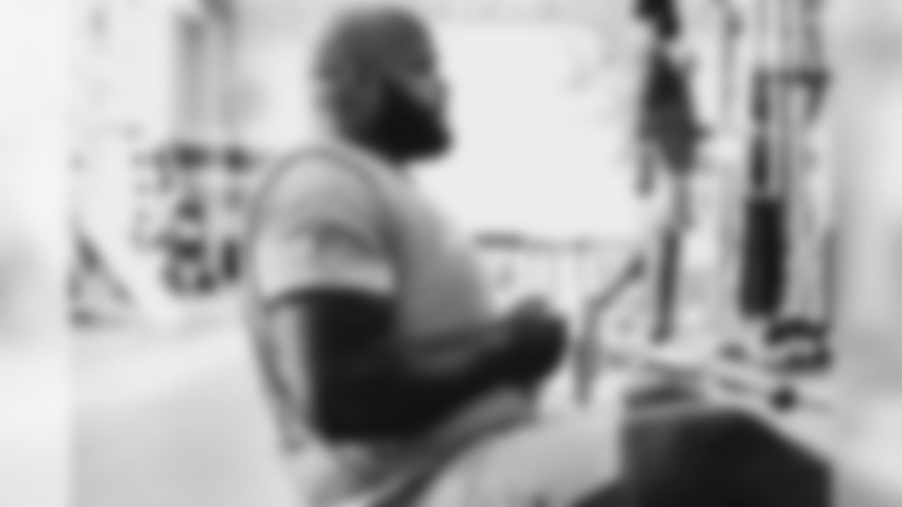 Detroit Lions offensive lineman Tyrell Crosby (65) during workouts Allen Park Training Facility in Allen Park, MI on August 7, 2020. (Jeff Nguyen/Detroit Lions)