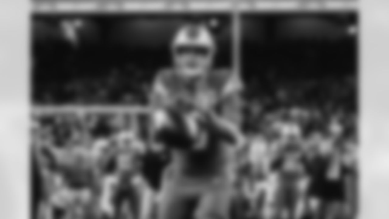 Detroit Lions quarterback Jared Goff (16) during a NFL game against the Atlanta Falcons on Sunday, Sept. 24, 2023 in Detroit, MI. (Jeff Nguyen/Detroit Lions)