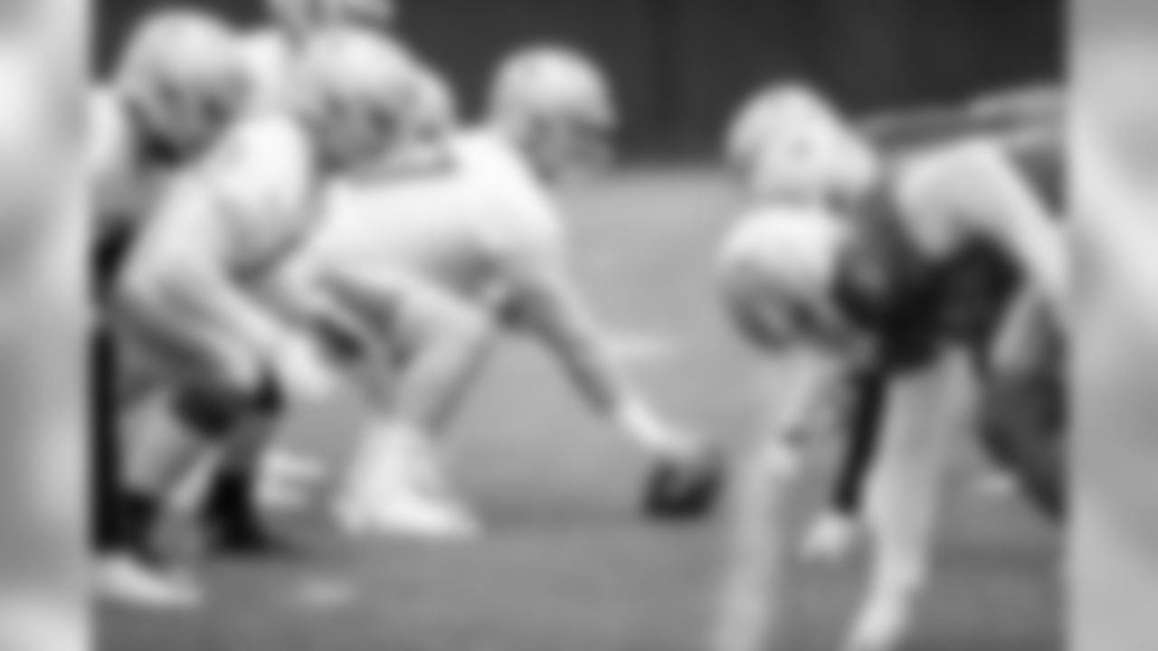 Detroit Lions offensive lineman Frank Ragnow (77) during Day 1 of OTAs on Monday, May 20, 2019 in Allen Park, Mich. (Detroit Lions via AP)