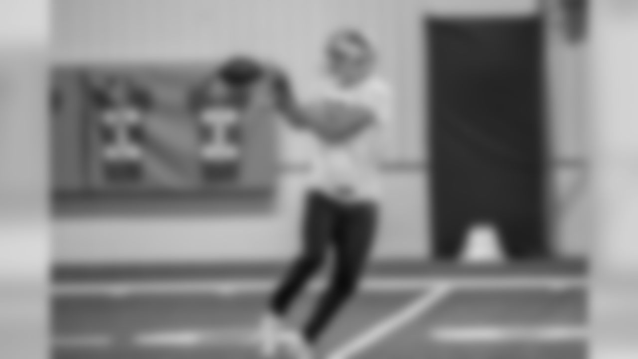 Detroit Lions tight end T.J. Hockenson (88) during practice at the Detroit Lions training facility Thursday, Oct. 31, 2019 in Allen Park, Mich. (Detroit Lions via AP)