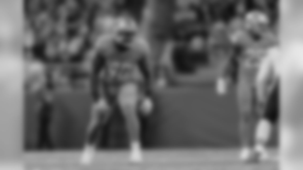 Detroit Lions linebacker Jarrad Davis (40) during a NFL football game against the Chicago Bears Thursday, Nov. 28, 2019 in Detroit. (Detroit Lions via AP).