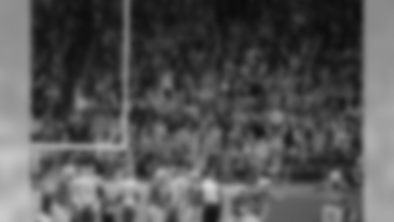 Detroit Lions fans celebrate after a missed field goal attempt during a NFL football game against the Kansas City Chiefs Sunday, Sept. 29, 2019 in Detroit. (Detroit Lions via AP).