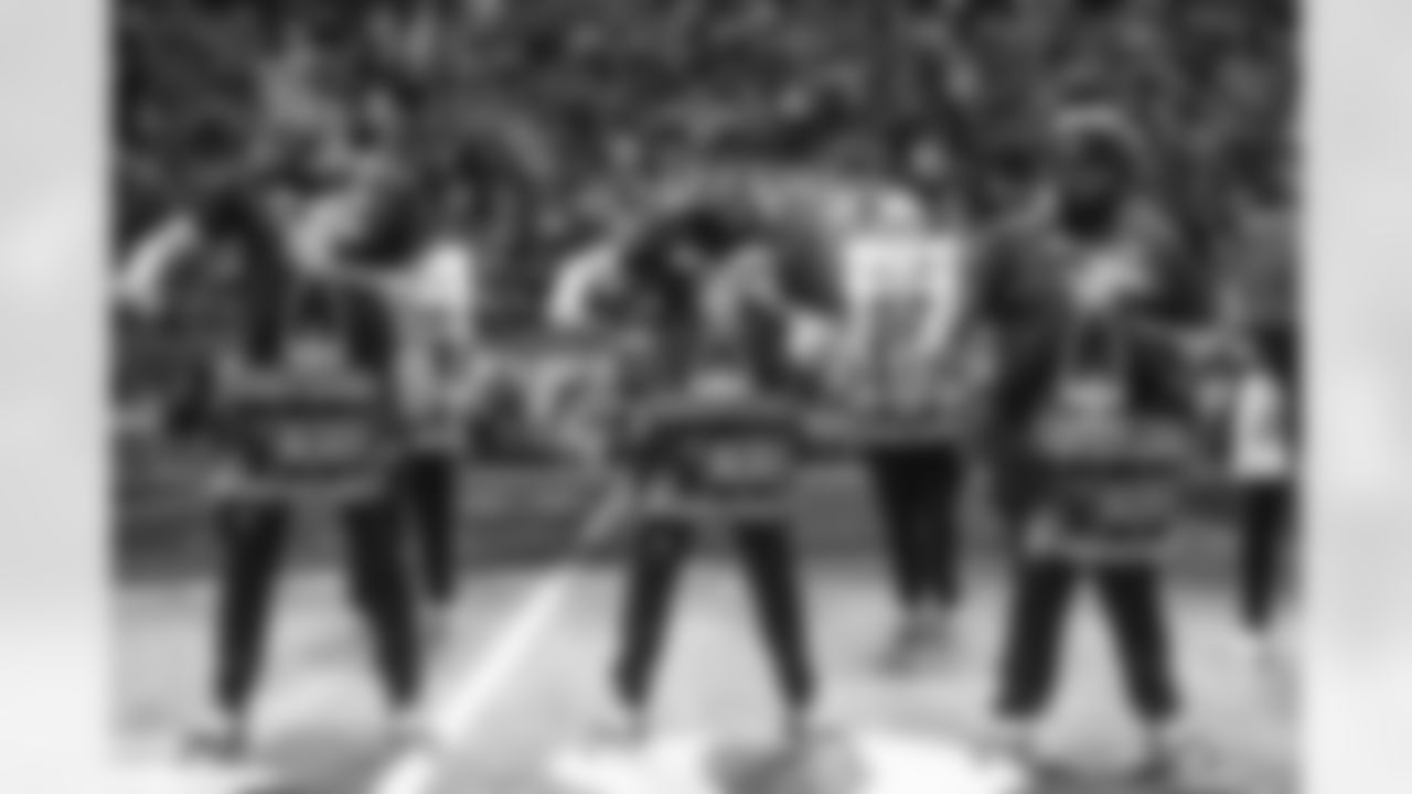 The Detroit Lions Drumline, Honolulu Boom, performs pregame during a NFL football game against the Buffalo Bills on Thursday, November 24, 2022 in Detroit, MI. (Mike Ferdinande/Detroit Lions).