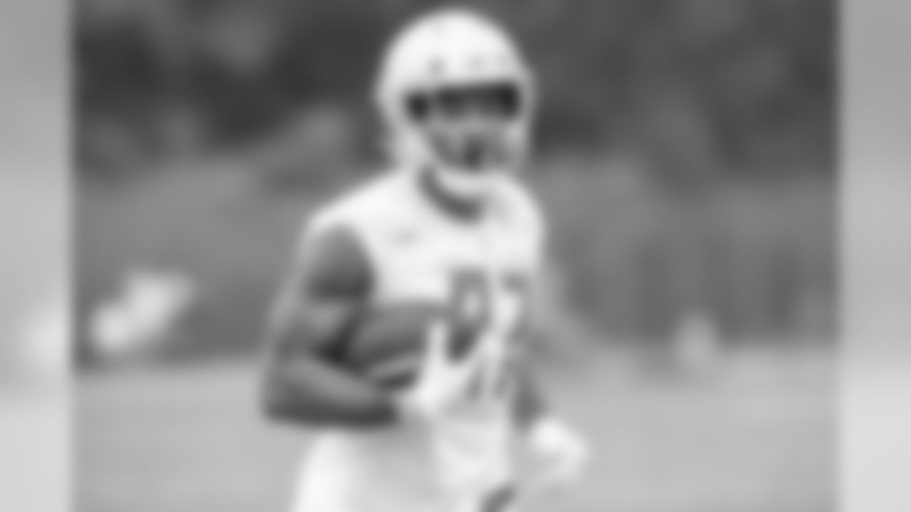 Detroit Lions wide receiver Jordan Smallwood (87) during Day 4 of OTAs on Wednesday, May 29, 2019 in Allen Park, Mich. (Detroit Lions via AP)