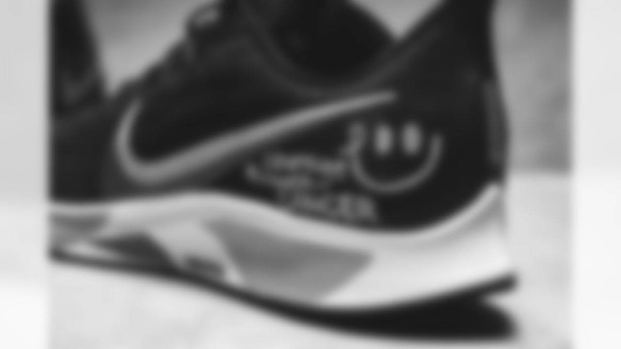 Detroit Lions linebackers coach Tyrone McKenzie owns these shoes. My Cause My Cleats. (Detroit Lions via AP).