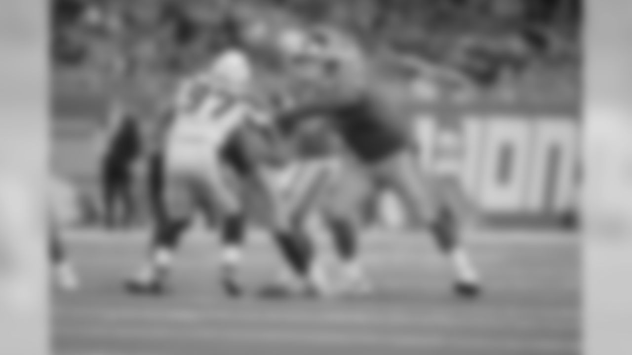 Detroit Lions offensive lineman Tyrell Crosby (65) during a NFL football game against the Los Angeles Chargers Sunday, Sept. 15, 2019 in Detroit. (Detroit Lions via AP).