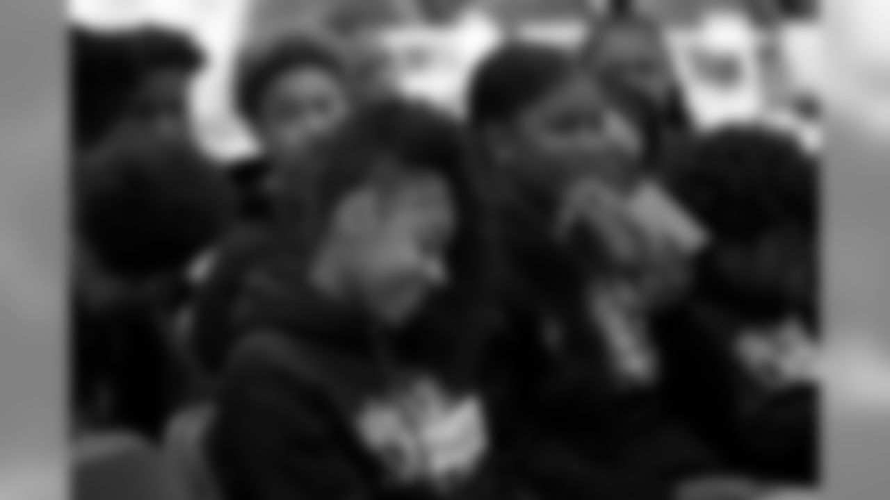 Students from Detroit Lions Academy participate in Fuel up to Play60 at Parkway Foods on Wednesday, March 27, 2019 in Detroit.