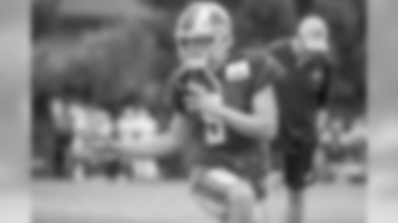 Detroit Lions quarterback Matthew Stafford (9) warms up before training camp practice on Wednesday, Aug. 8, 2018 in Napa, Calif. (Detroit Lions via AP)