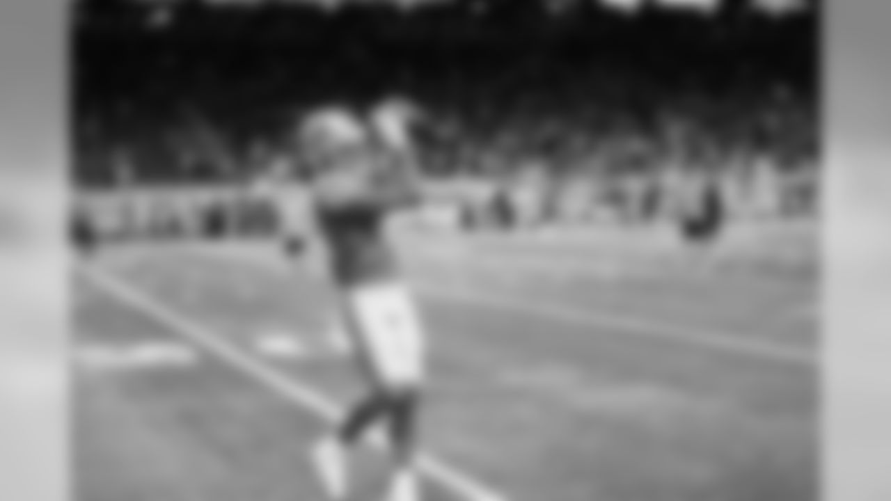 Detroit Lions wide receiver TJ Jones (13) warms up before a NFL football game against the New England Patriots on Sunday, Sept. 23, 2018 in Detroit. (Detroit Lions via AP).