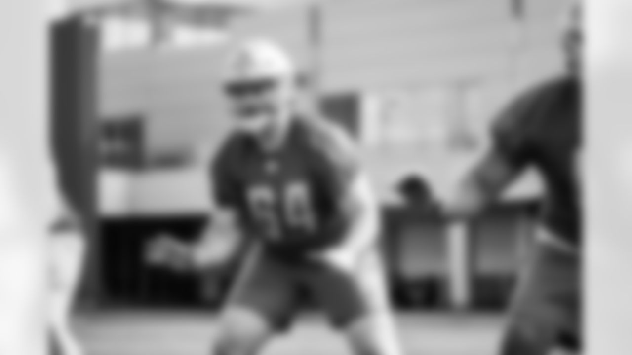 Detroit Lions offensive lineman Brad Cecil (64) during rookie minicamp at the Detroit Lions facility in Allen Park, MI on May 14, 2023. (Jeff Nguyen/Detroit Lions)