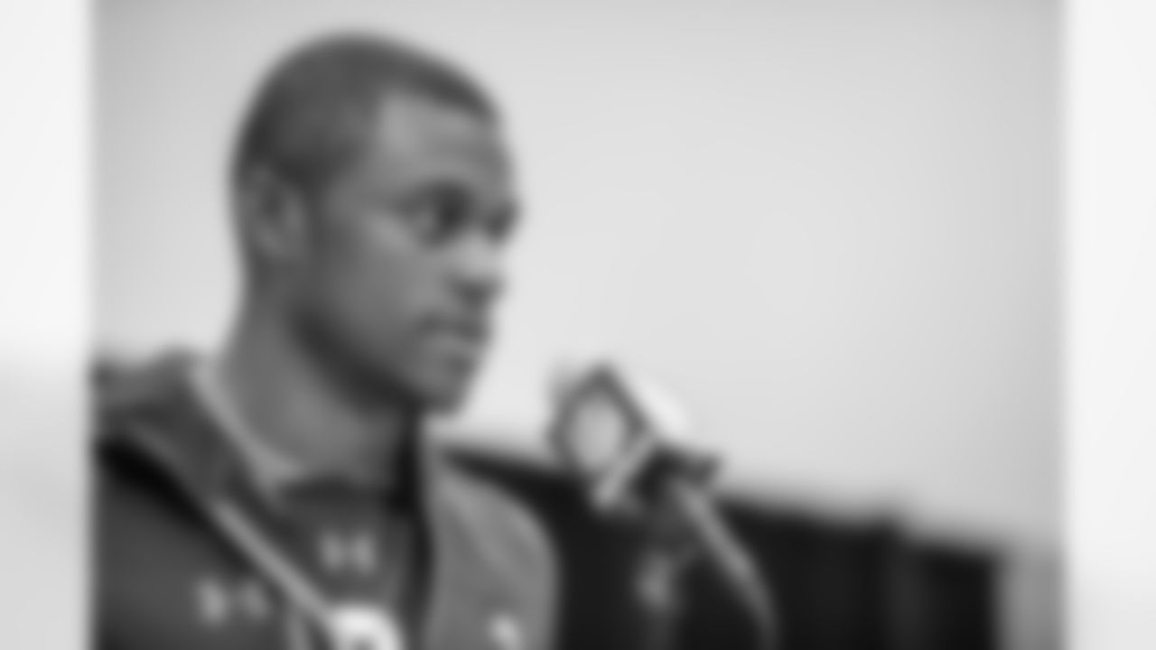 Georgia defensive back Dre Baker talks to the media at the NFL Scouting Combine on Sunday, March 3 2019 in Indianapolis. (Detroit Lions via AP)