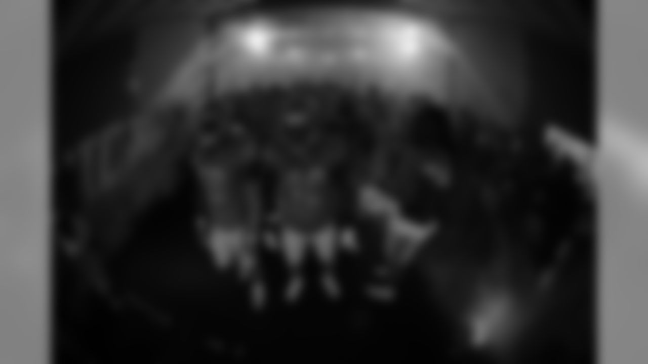 Detroit Lions players in the tunnel before a NFL football game against the New England Patriots on Sunday, Sept. 23, 2018 in Detroit. (Detroit Lions via AP).