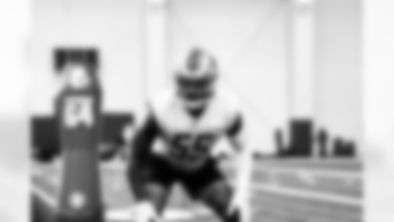 Detroit Lions linebacker Derrick Barnes (55) during practice at the Lions training facility in Allen Park, MI on September 5, 2023. (Jeff Nguyen/Detroit Lions)