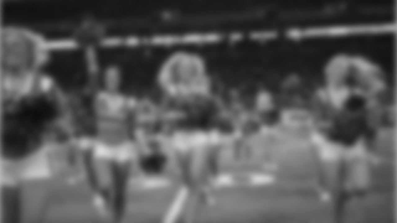 Detroit Lions cheerleaders perform during a NFL football game against the Minnesota Vikings on Sunday, Dec. 23, 2018 in Detroit. (Detroit Lions via AP).