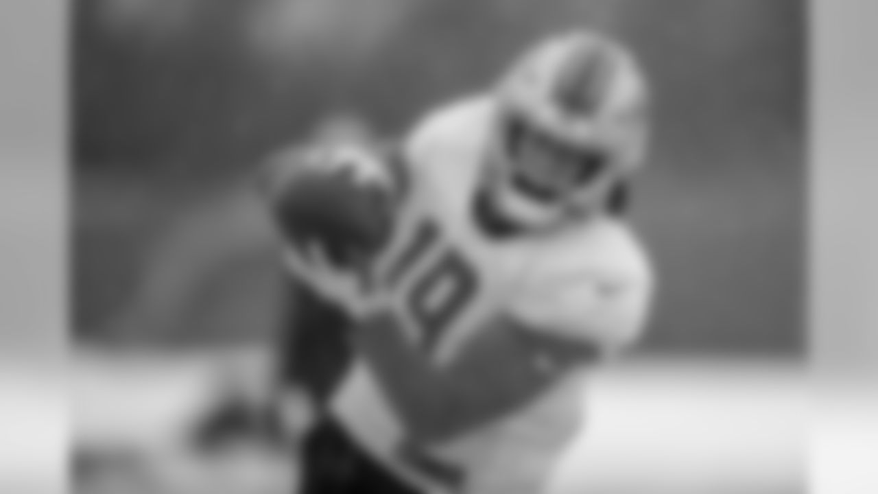 Detroit Lions wide receiver Kenny Golladay (19) during practice at the Detroit Lions training facility on Thursday, Nov. 15, 2018 in Allen Park, Mich. (Detroit Lions via AP)