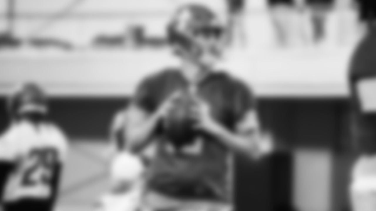 Detroit Lions quarterback Jared Goff (16) during practice at the Lions training facility in Allen Park, MI on October 28, 2023. (Jeff Nguyen/Detroit Lions)