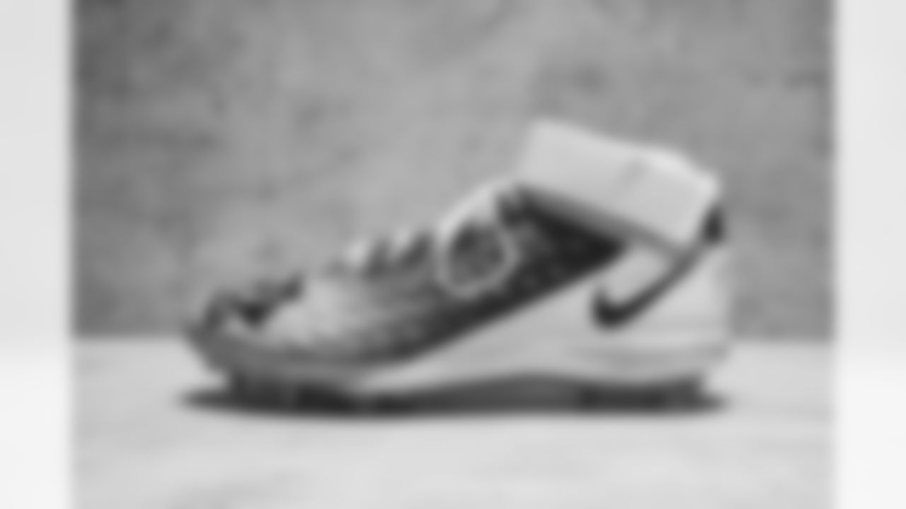 Detroit Lions tackle Matt Nelson (67) owns these shoes. My Cause My Cleats. (Detroit Lions via AP).