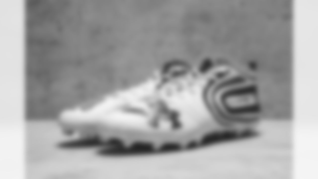 Detroit Lions defensive end Romeo Okwara (95) owns these shoes. My Cause My Cleats. (Detroit Lions via AP).