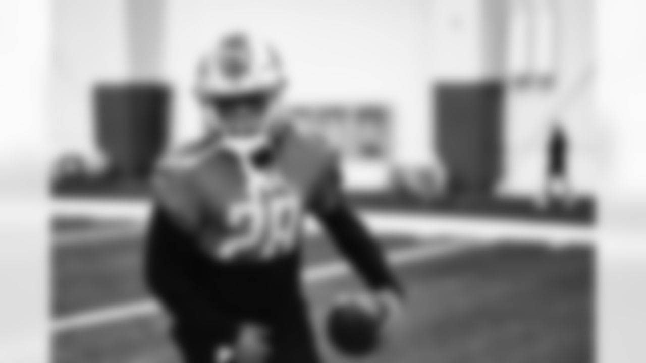 Detroit Lions running back Jermar Jefferson (28) during practice at the Lions Training Facility in Allen Park, MI on December 2, 2022. (Jeff Nguyen/Detroit Lions)