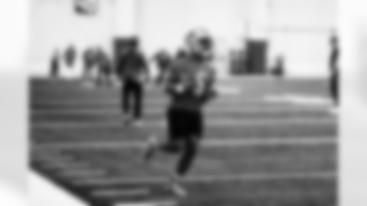 Detroit Lions running back David Montgomery (5) during practice at the Lions training facility in Allen Park, MI on September 15, 2023. (Jeff Nguyen/Detroit Lions)