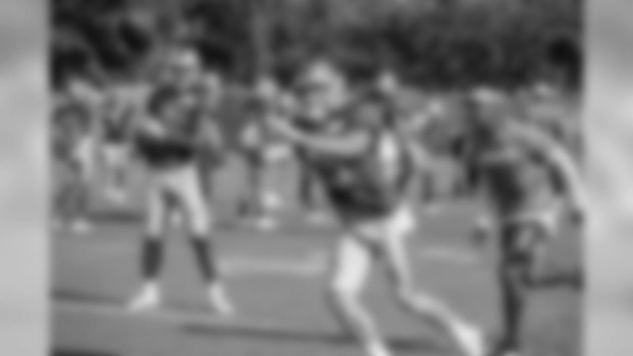 Detroit Lions wide receiver Tom Kennedy (85) during Day 16 of 2019 Detroit Lions Training Camp presented by Rocket Mortgage on Wednesday, Aug. 14, 2019 in Houston. (Detroit Lions via AP)