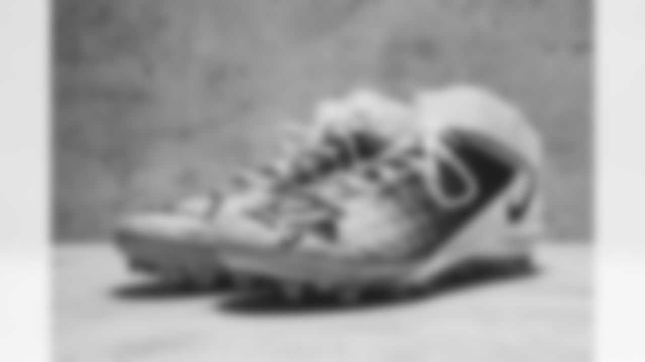 Detroit Lions tackle Matt Nelson (67) owns these shoes. My Cause My Cleats. (Detroit Lions via AP).