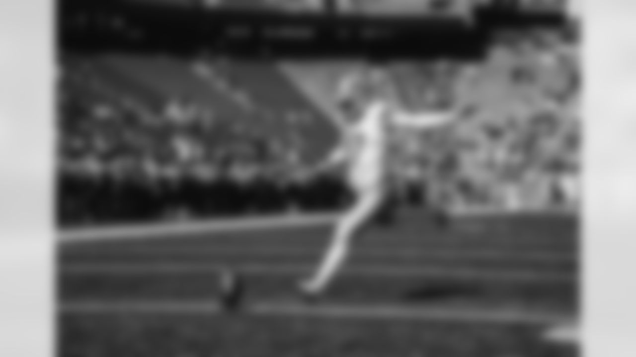 Detroit Lions kicker Michael Badgley (17) before a NFL football game against the New England Patriots on Sunday, October 9, 2022 in Foxborough, MA. (Jeff Nguyen/Detroit Lions).