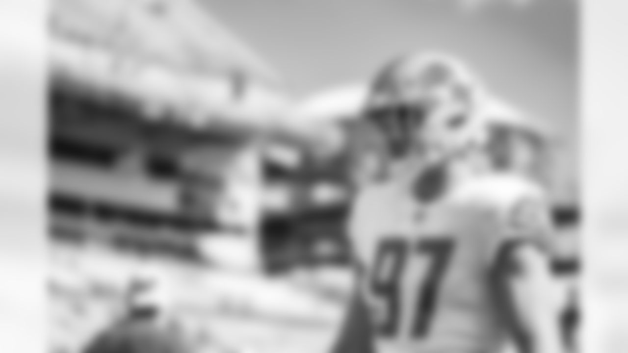 Detroit Lions defensive lineman Aidan Hutchinson (97) during a NFL preseason football game against the Pittsburgh Steelers on Sunday August 28, 2022 in Pittsburgh, PA. (Josh Mandujano & Jeff Nguyen/Detroit Lions).