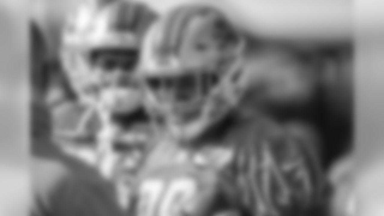 Detroit Lions defensive tackle Mike Daniels (96) during Day 12 of 2019 Detroit Lions Training Camp presented by Rocket Mortgage on Wednesday, Aug. 7, 2019 in Allen Park, Mich. (Detroit Lions via AP)