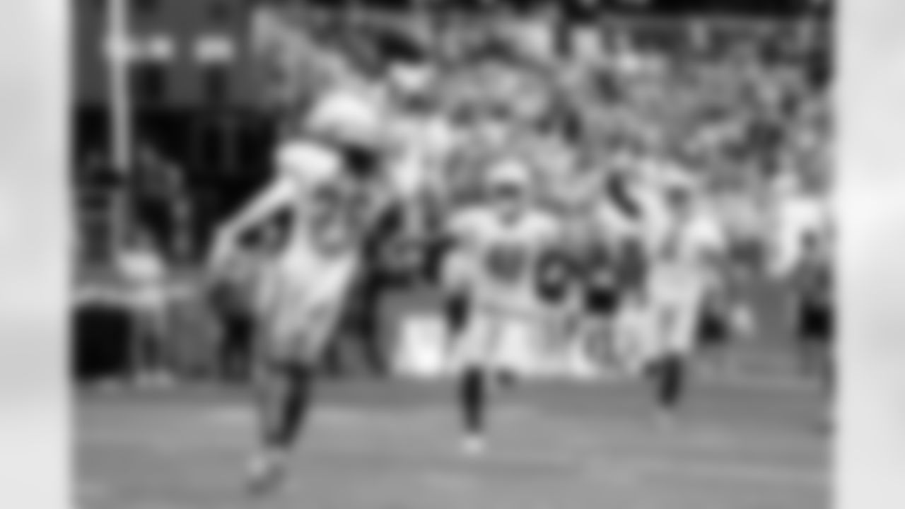 Detroit Lions cornerback Steven Gilmore (36), Detroit Lions cornerback Starling Thomas (49), Detroit Lions safety Ifeatu Melifonwu (6) during training camp at the Lions training facility in Allen Park, MI on July 29, 2023. (Jeff Nguyen/Detroit Lions)