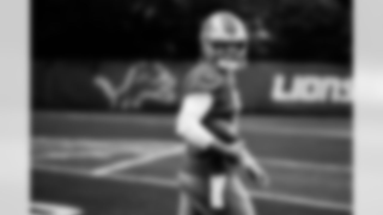 Detroit Lions quarterback David Blough (10) during Lions practice at the Training Facility in Allen Park, MI on October 6, 2021. (Jeff Nguyen/Detroit Lions)