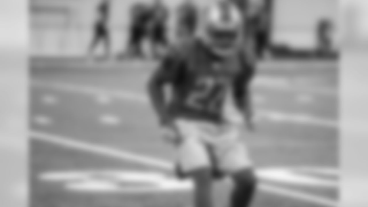 Detroit Lions cornerback Justin Coleman (27) during practice at the Detroit Lions training facility Thursday, Oct. 31, 2019 in Allen Park, Mich. (Detroit Lions via AP)
