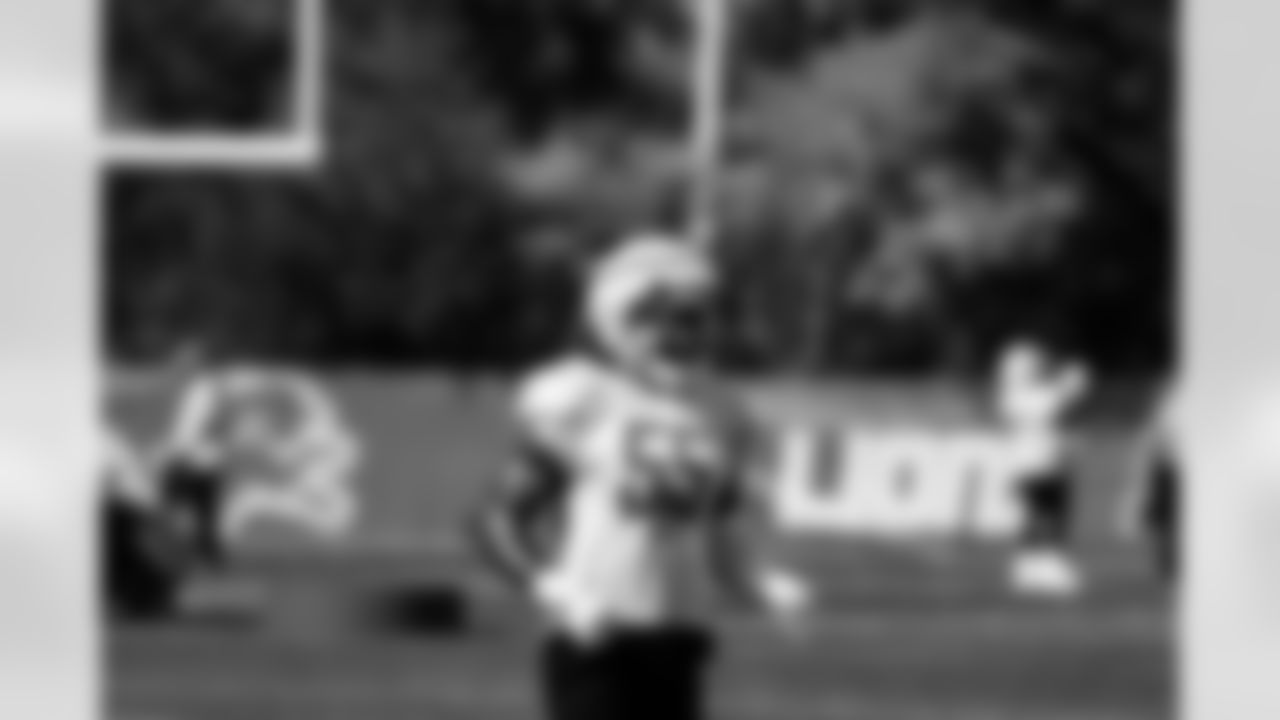 Detroit Lions linebacker Derrick Barnes (55) during practice at the Lions training facility in Allen Park, MI on October 11, 2023. (Jeff Nguyen/Detroit Lions)