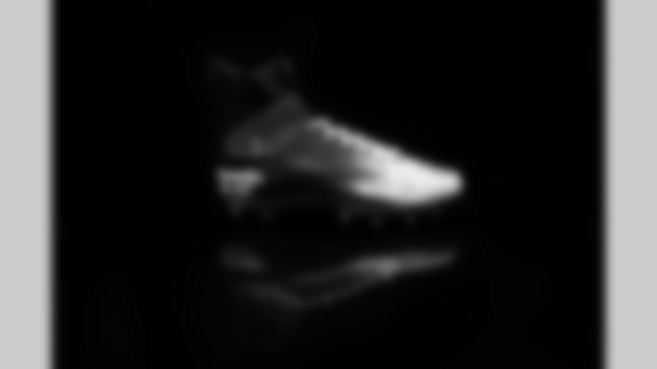 Cleats belonging to Detroit Lions outside linebacker Trey Flowers (90) for the My Cause My Cleats initiative, shot in Allen Park MI on November 19, 2021. (Jeff Nguyen/Detroit Lions)